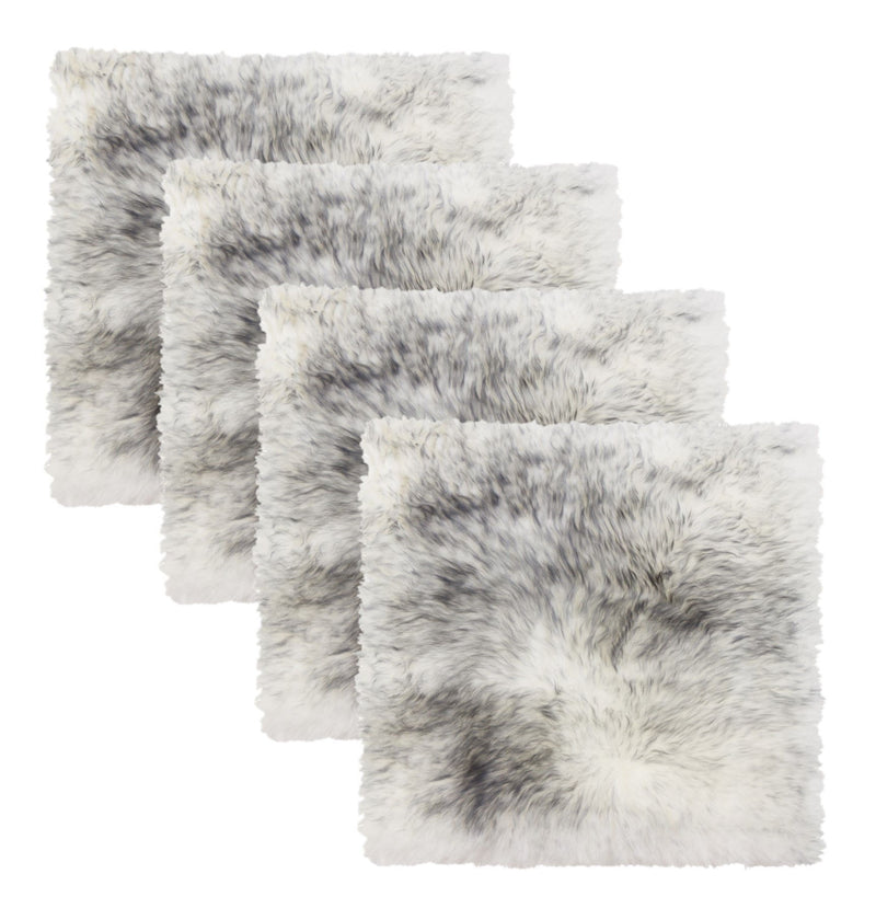 17" X 17" Gradient Wool Chair Pads (Set of 4) - Gray / White
