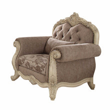 Load image into Gallery viewer, Fabric Damask Tufted Chesterfield Chair - Gray And Pearl

