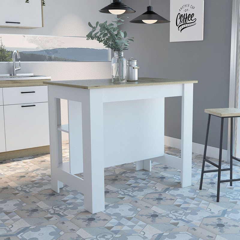 Kitchen Island With Storage - Brown / White