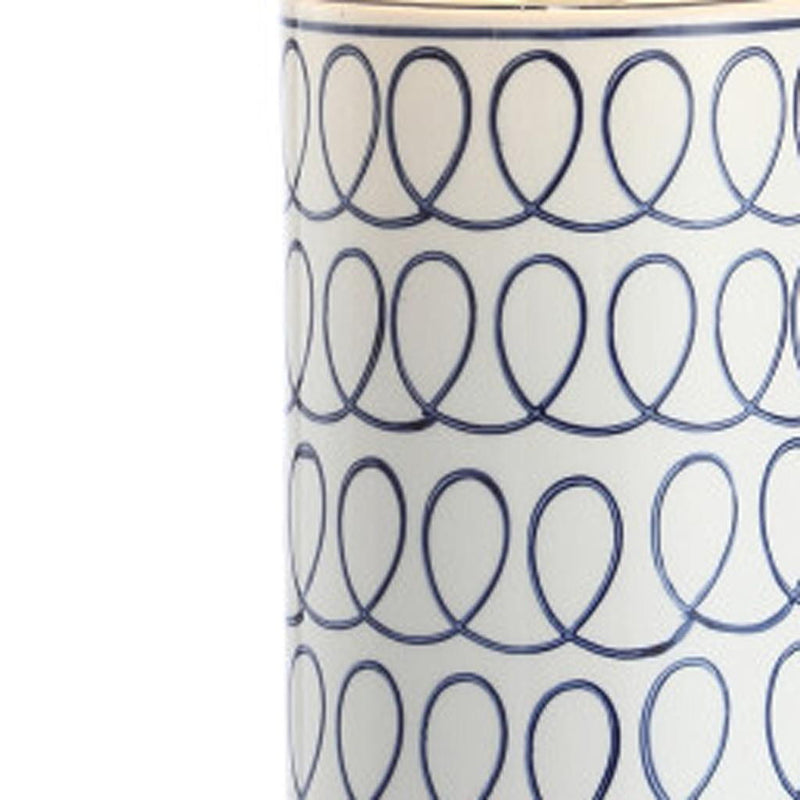 Table Lamp LED With Drum Shade - White