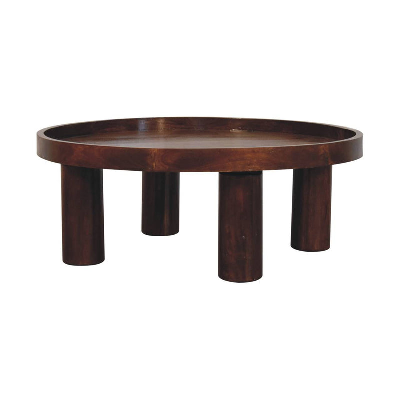 Solid Wood Round Coffee Table - Chestnut