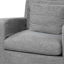 Load image into Gallery viewer, Linen Arm Chair - Gray And Wood Brown

