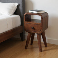 Load image into Gallery viewer, 16" Solid Wood Square One Drawer Nightstand - Chestnut
