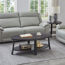 Load image into Gallery viewer, Anze - 3 Piece Coffee Table Set Contemporary Oval Wood Shelf - Charcoal
