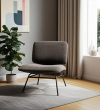 Load image into Gallery viewer, Chenille Metal Slipper Chair - Charcoal / Black
