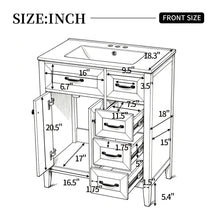 Load image into Gallery viewer, Bathroom Vanity With Sink, Freestanding Design, Soft Close Doors &amp; Drawers - White
