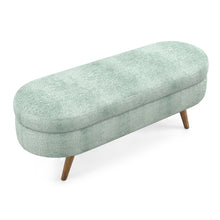 Load image into Gallery viewer, Modern Ottoman Oval Storage Bench With Rubber Wood Legs
