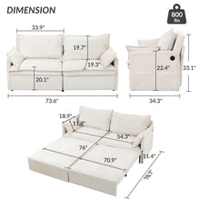 Load image into Gallery viewer, Pull Out Sofa Bed, Convertible Sleeper Sofa Couch, Side Storage, And USB / C - Type Charging Ports Chair
