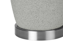 Load image into Gallery viewer, Ceramic Cylinder Table Lamp With Gray Drum Shade - Gray And Silver
