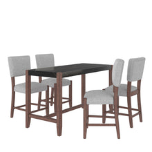 Load image into Gallery viewer, 5 Piece Counter Height Dining Set, Bar Table With 4 Upholstered Chairs
