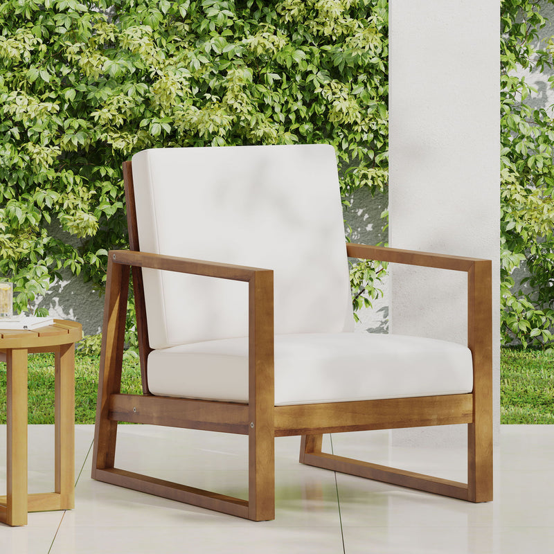 Nexusia - Outdoor Acacia Wood Club Chair With Slat Design