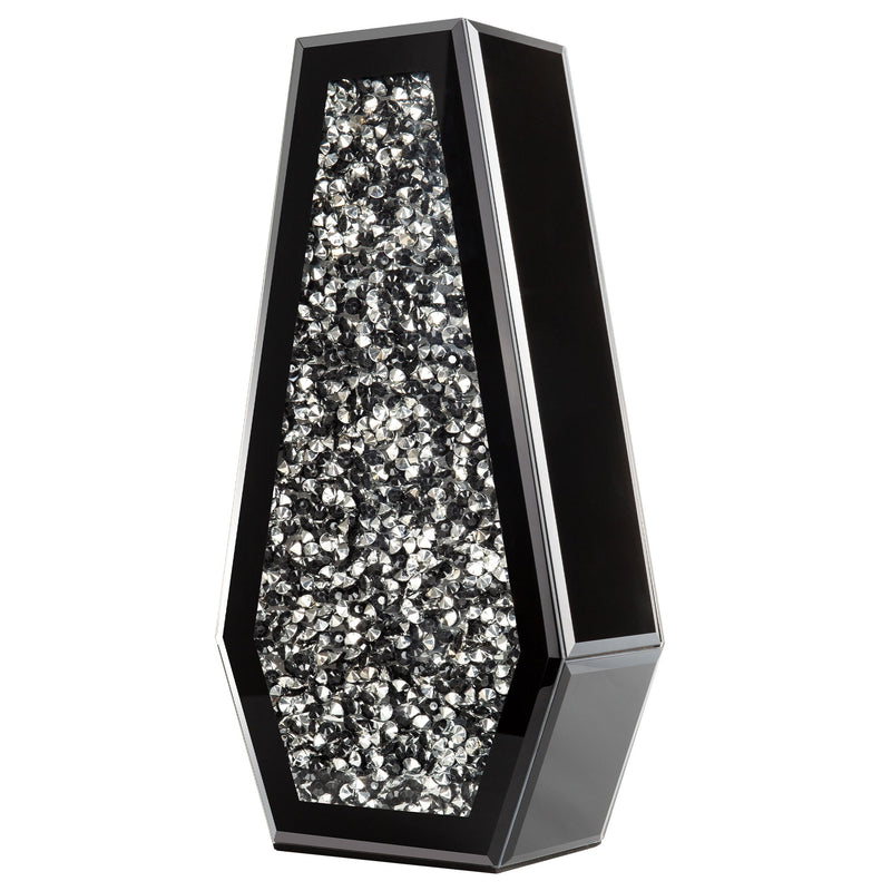 Table Vase With Faux Crystals - Black / Silver