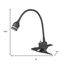 Load image into Gallery viewer, 15" Metal Adjustable Clip On LED Table Lamp - Black
