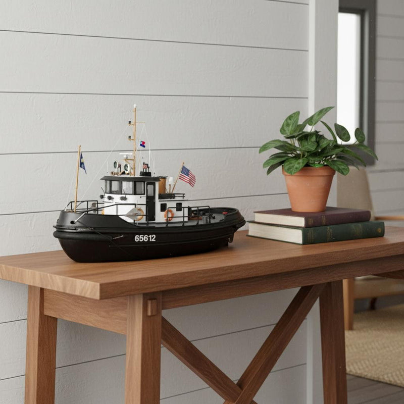 Hand Painted Model Boat (624424) - Black / White