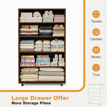 Load image into Gallery viewer, Modern 5 Drawer Dresser With Wheels

