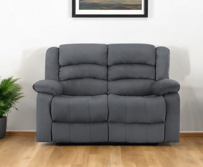 Contemporary Fabric Loveseat - Gray
