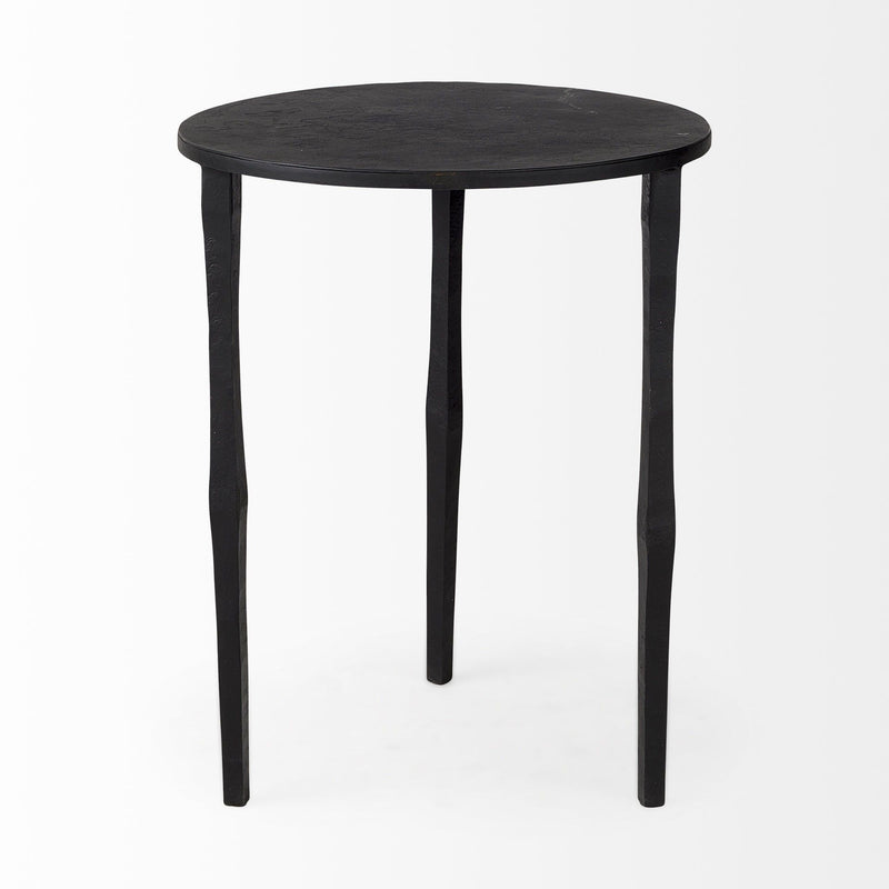 Iron Round End Table - Black