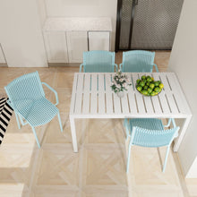 Load image into Gallery viewer, 4 Modern Stackable Armchair Matched With Long Table
