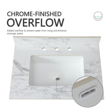 Load image into Gallery viewer, Elegant Sintered Stone Bathroom Vanity Top With Rectangular Undermount Ceramic Sink
