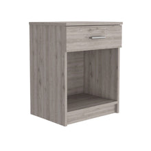 Load image into Gallery viewer, 16.7" x 13.6" x 21.7" One Drawer Faux Wood Nightstand - Light Gray
