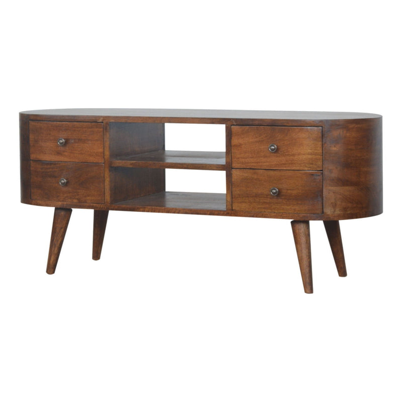 Solid Wood Enclosed Storage Entertainment Center (720010) - Brown
