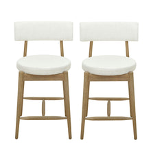 Load image into Gallery viewer, Mid Century Modern Counter Stools, Fabric Upholstered Chairs
