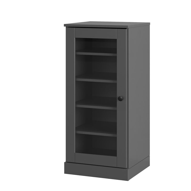 Ten Pair Solid Woodshoe Storage Cabinet (752247) - Gray