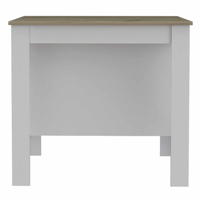 41" Island For Kitchen With Storage - Brown / White