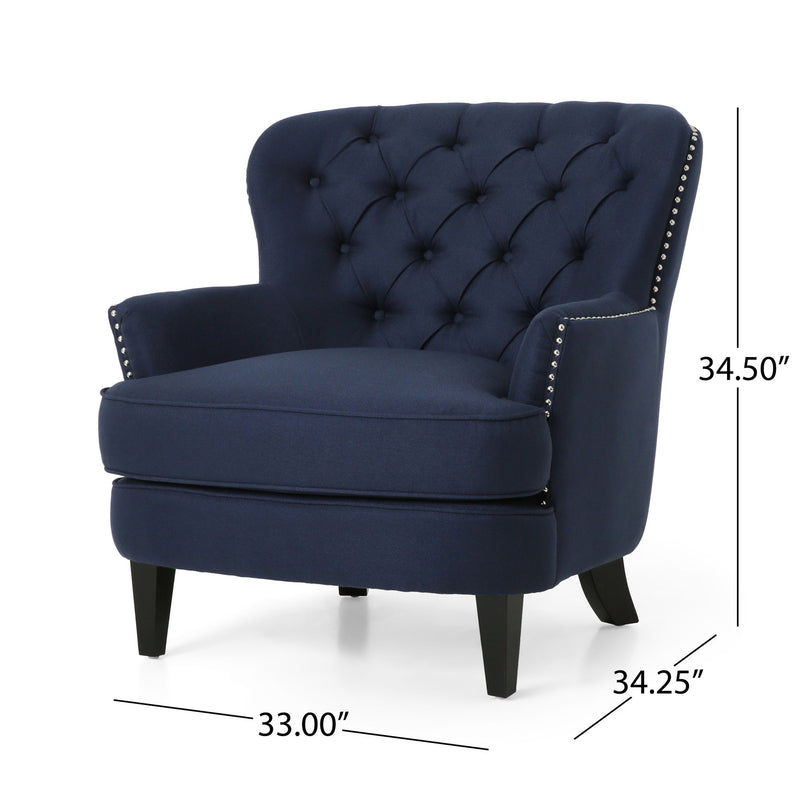 Enchante - Living Room Set With Tufted Back Club Chair And Ottoman