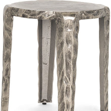 Load image into Gallery viewer, Distressed Aluminum Round End Table (605385) - Silver
