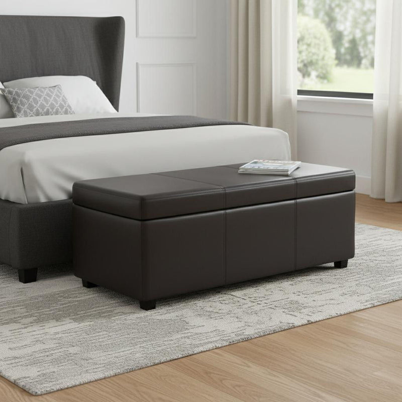 44" Upholstery Storage Ottoman - Dark Brown / Brown