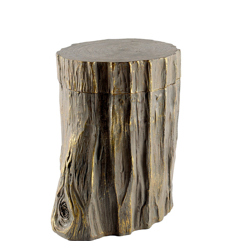 Modern Abstract Tree Stump Decorative Box - Brown / Gold