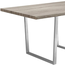 Load image into Gallery viewer, 59" Solid Wood And Metal Sled Base Dining Table - Taupe
