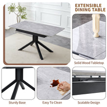 Load image into Gallery viewer, Rectangular Dining Table With Geometric Legs For Dining Room - Light Gray
