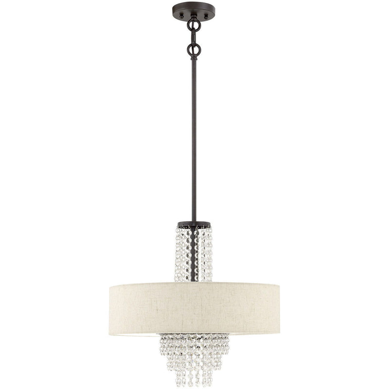 23" Four Light Dimmable Chandelier With Shades - Bronze