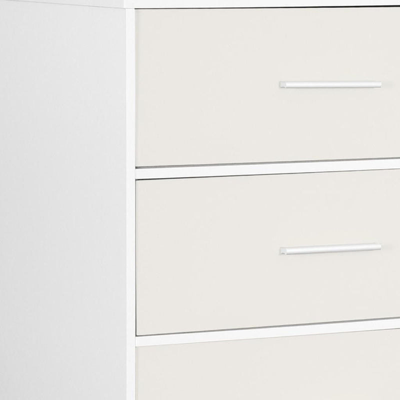 Fabric Five Drawer Lingerie Chest - White
