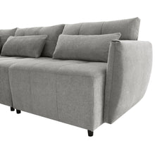 Load image into Gallery viewer, 113.3&quot; Convertible Sectional Sofa Couch 3-Seat L-Shaped Sofa with Movable Ottoman and  USB for Apartment, Living Room, Bedroom, Grey
