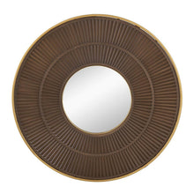 Load image into Gallery viewer, 32" Round Framed Accent Mirror - Brown / Gold
