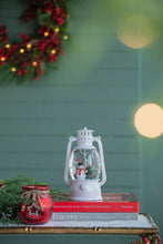 Load image into Gallery viewer, Christmas Plastic / Resin Lantern With Snowman &amp; Tree LED / Water Spinning / 6 Hours Timer, 3*AA Batteries Required - White / Multi
