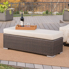 Load image into Gallery viewer, Enthrallia - Outdoor Wicker Bench With Foam Filled Cushion
