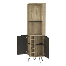 Load image into Gallery viewer, Corner Bar Cabinet With Eleven Shelves - Brown And Black

