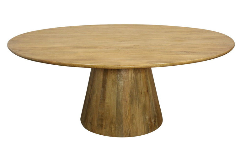 72" Solid Wood Pedestal Base Round Top Dining Table - Natural