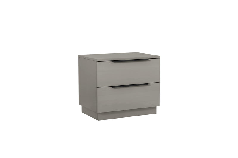 Wood Two Drawer Nightstand (719560) - Light Gray