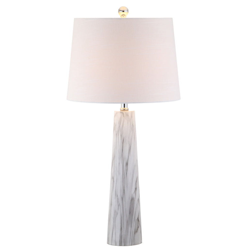29" Novelty Table Lamp LED With Drum Shade - White