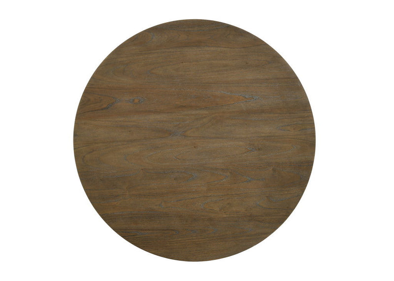 Solid Wood Frame Base Round Top Dining Table - Oak