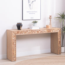 Load image into Gallery viewer, Rustic Wood Console Table With Natural Log Accents, Entryway Table, Narrow Sofa Table, Hallway Accent Table, Modern Farmhouse Style - Natural
