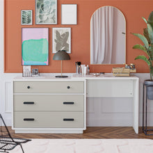 Load image into Gallery viewer, Valencia - 3 Drawer Dresser And Desk - Taupe
