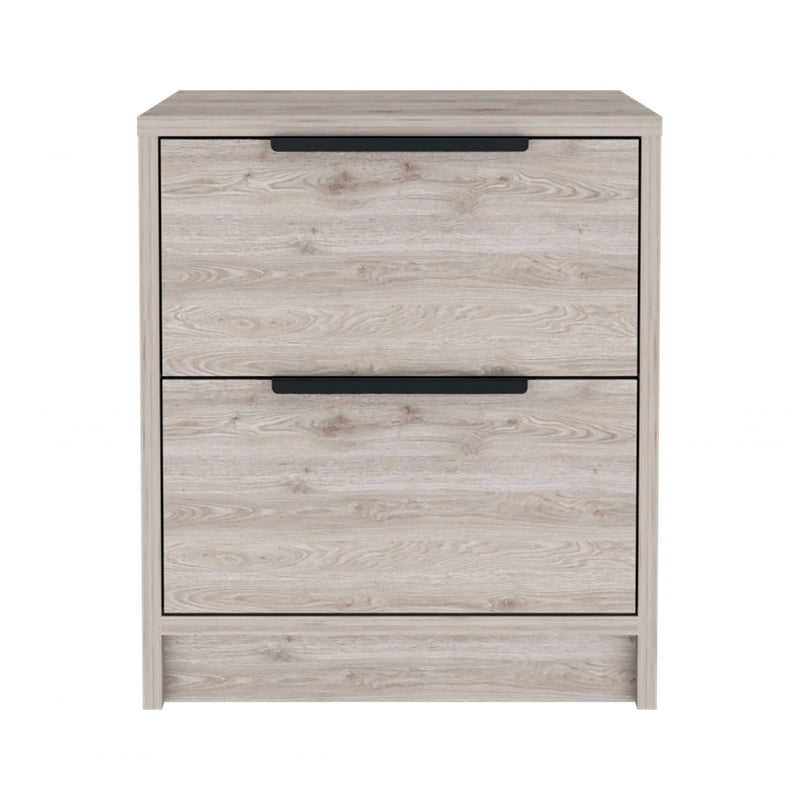 Rectangular One Drawer Two Doors Nightstand With Manufactured Wood Top - Gray