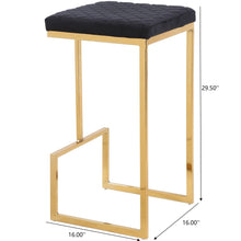 Load image into Gallery viewer, Joel - Upholstered Stool - Black / Gold
