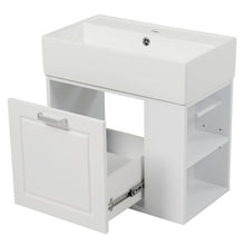 Load image into Gallery viewer, Modern Wall Mounted Bathroom Vanity With Sink, Soft Close Drawer, Adjustable Shelf, Toilet Paper Holder

